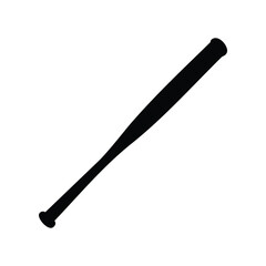 Isolated black baseball bat with a tapered handle on a white background