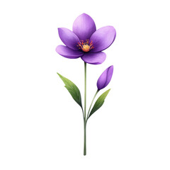 Fototapeta premium Watercolor icon of a flower opening at dawn