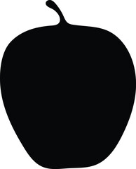 Simple Apple Fruit Silhouette Graphic Design Element