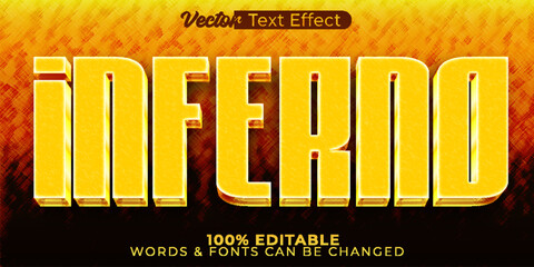 Inferno Vector Text Effect Editable Alphabet  Burn Fire Flame