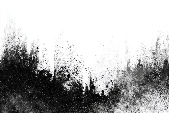 Abstract black and white splatter art