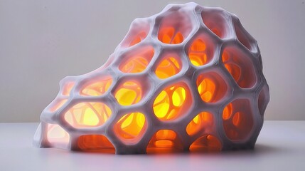 Innovative White Lamp Design with Unique Organic Structure and Light