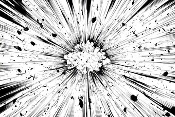 Abstract black and white explosion graphic