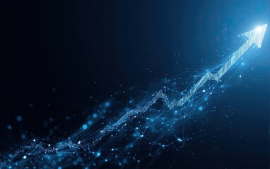 Abstract digital arrow graph upward trend