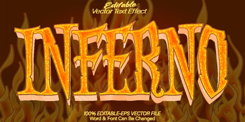 Inferno Vector Text Effect Editable Alphabet  Burn Fire Flame