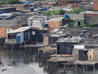 favela in santos extuary brasil  near tev terminal