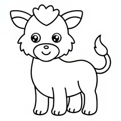 Fototapeta premium Smiling Kitten Coloring Page for Kids