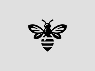 Modern minimalist honey bee vector logo for organic food brands or eco-products