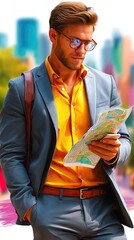 Businessman uses smartphone to explore geolocation points, synchronize GPS, mark destinations --chaos 15 --ar 9:16 --profile ac1hux4 --stylize 450 --v 7 Job ID: 5312fa69-a8a8-4106-bc00-223b31d420be