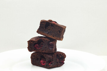 brownies on a white plate