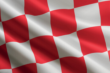 North Brabant flag waving in the wind. Province of Netherlands