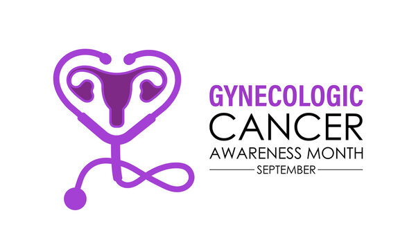  Vector graphic of Gynecologic Cancer Awareness Month is Unite to Educate, Empower, and Save Lives. Increase awareness of cervical, ovarian, uterine, vaginal, and vulvar cancers. Banner poster, social