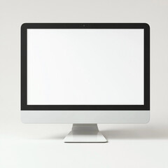 Fototapeta premium Modern all in one computer with a blank white screen and minimalist design