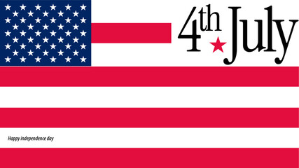 America 4th july poster design wiith flag covered. Independence day design for America's 4th july
