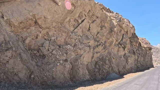 Rocks along a road in mountins