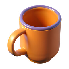 3d ceramic cup on transparent background