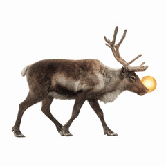 Magical Reindeer with Glowing Nose - Winter Holiday Fantasy