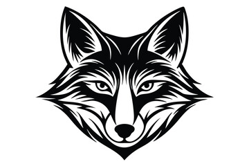 Fototapeta premium Sharp detailed lines render a fox head profile with a sleek and focused demeanor