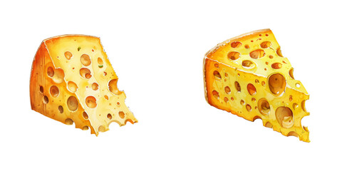 cheese watercolor vector illustration