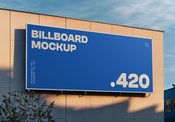 Billboard Attached to Building Mockup
