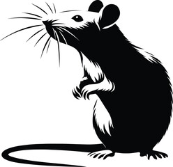 Rat silhouette vector illustration on isolated white background