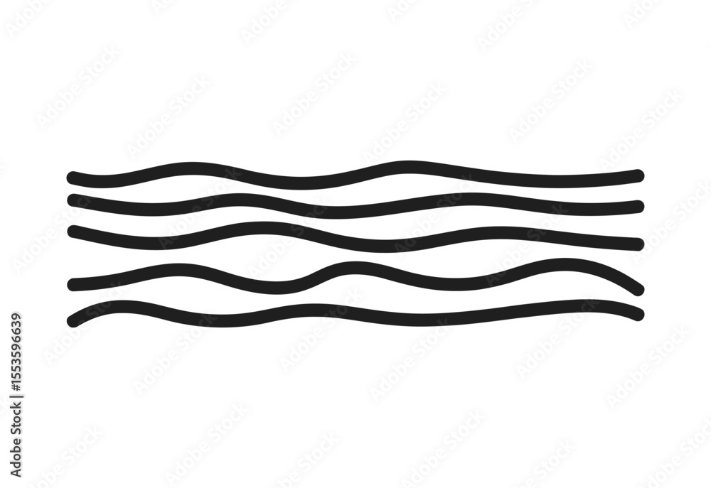 Poster simple black wavy lines on a white background abstract pattern