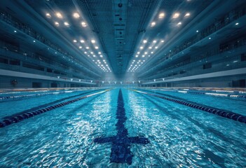 Spacious indoor swimming pool complex