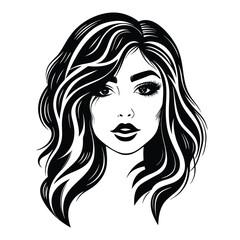 girl with long hair vector
