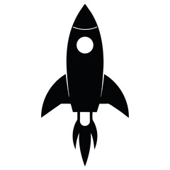 rocket silhouette vector icon