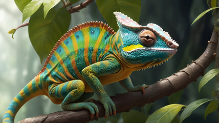 Obraz premium chameleon on a branch