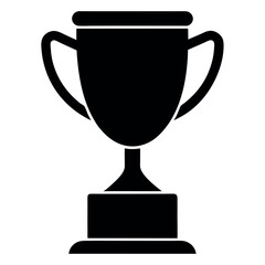 Black cup isolated on white background. Flat vector design element. UEFA Champions league vector cup isolated on white. Competition winner prize trophy. Football symbol icon.
