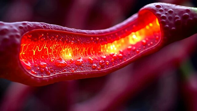 Vascular, vascular health, artery structure. Circulation system. Capillaries constrict under low pressure. Vein elasticity enhances oxygen delivery. Cardiovascular efficiency supports organ function.
