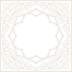 Monoline Indian Floral Decorative Frame