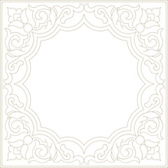 Monoline Indian Floral Decorative Frame