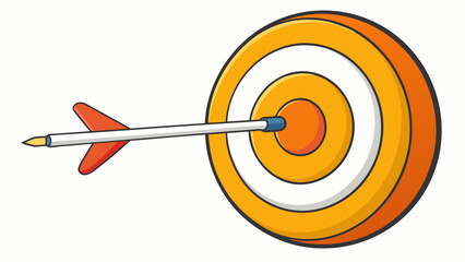 bullseye target with arrow hitting center perfect archery accuracy illustration