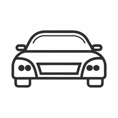 new private car line art silhouette vector icon on white background