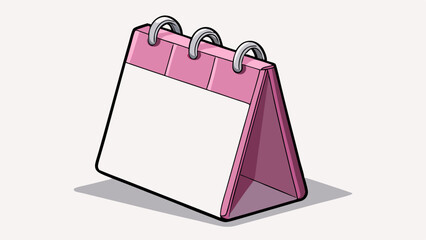 pink desk calendar with blank pages scheduling and planning illustration