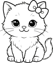 A cute baby kitten sitting with big sparkling eyes