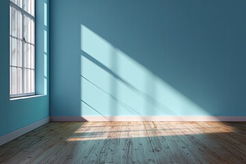 Empty room with light streaming in