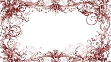 Ornate Baroque Frame With Floral Elements In Brown Color High Resolution Photo