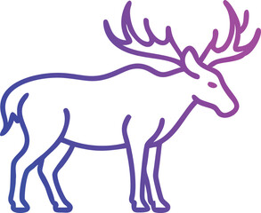 Majestic stag silhouette stands proudly showcasing its impressive antlers and streamlined body shape