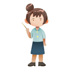 Obraz premium Teacher girl cartoon people png
