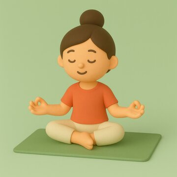 a small figurin sitting on a mat