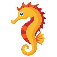 Clean design Seahorse vector on white