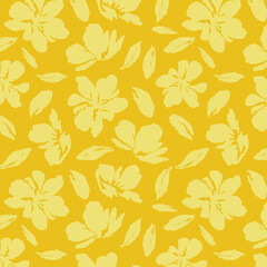 Flowers have organic shape with seamless background. Simple abstract floral pattern. Modern printing. Ideal for textile design, wallpaper, cards, posters and decoration.
