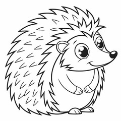 Curious Hedgehog a cute little hedgehog with big eyes and tiny paws, curled up in a ball