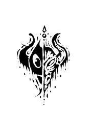 Abstract symmetrical creature with organic and geometric elements