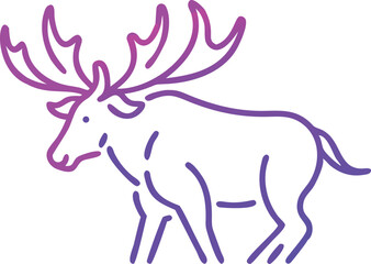 Majestic deer stands gracefully in solid black silhouette with full antlers showcased prominently