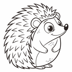 Curious Hedgehog a cute little hedgehog with big eyes and tiny paws, curled up in a ball