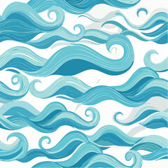 Fototapeta premium Seamless Wave Pattern – Ocean Theme in Blue and Turquoise Tones